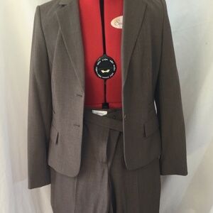 Brown Calvin Klein straight leg pants suit
